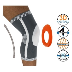 Επιγονατίδα 3D με σιλικόνη & 2 σπιράλ μπανέλες